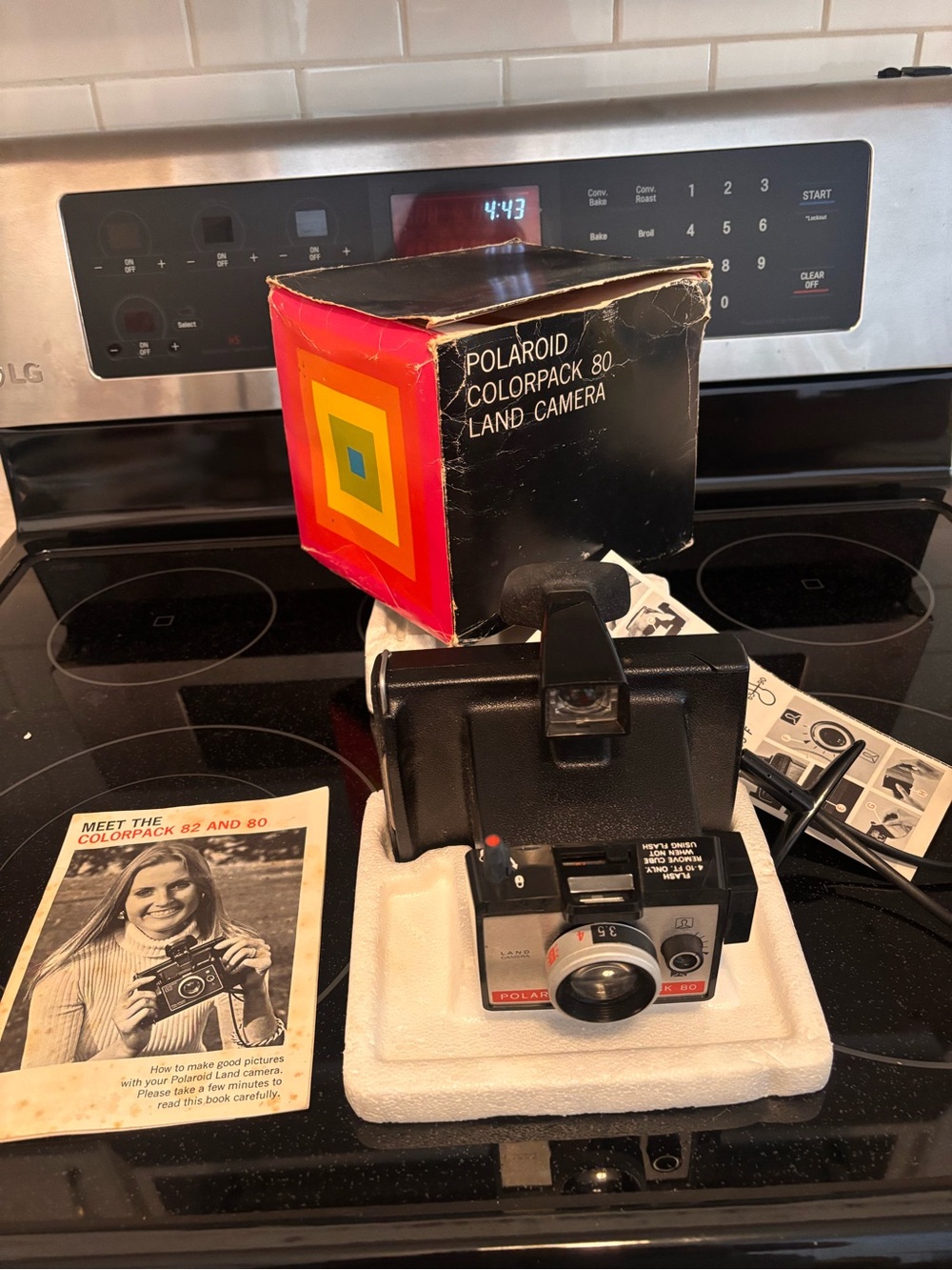 Polaroid Colorpack 80 Land Camera - Black with Red Accent (NOT TESTED)